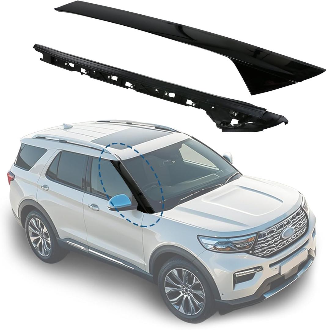 A-Pillar Windshield Trim Molding Compatible with 20112019 Ford Explorer  Passenger Side Outer & Inner Trim Kit (2 PCS, Right Side). Replaces OE Parts: 926-450, 926-451, BB5Z7803137AA, BB5Z7803145AA.