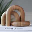 Wooden Arch Decor Set of 3 - Shelf Decor Aesthetic for Coffee Tables, Bookshelves, & Entryways - Acacia Wood Japandi Home Decor Accents - Modern Decorative Objects, Natural, Acacia Wood