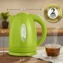 OVENTE Electric Kettle, 1.7L Fast Boiling Water Heater for Coffee or Tea, BPA Free with Water Level Gauge, Auto Shut-Off, Boil-Dry Protection, Indicator Light and Removable Filter, Green KP72G