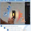 Saillong Wired Door Bell Chime Kit with 16V 10VA Two Note Lighted Metal Doorbell Buttons and Doorbell Chime Cover for Home Wall Inside, Compatible with Most Brand Doorbells, Black (Checked)