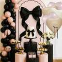 2 x Pink and Cream Heart Balloons Decorations, 10pcs Pink Cream Shape Heart Balloon with Black Bow Decoration for Birthday Bridal Shower Anniversary Gilrs Night Party Decorations
