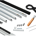 K.D. Heavy Duty Aluminum Sliding Patio Screen Door Kit - 2.5" Frame Insect Proof for Patio Backyard Kitchen and Bedroom (White, 36''x96'')