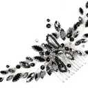 Teardrop Hair Combs Black Delicate Opal Crystal Comb Clips Bride Wedding Hair Pieces Headpieces Hair Side Combs for Women and Girls