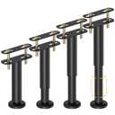 4 Pcs Adjustable Height Bed Support Legs 7.08-12.6 inch, Bed Frame Center Support Legs for Bed Frame/Bed Center Slat/Furniture, Heavy Duty Metal Bed Replacement Legs Bed Slats Support Legs