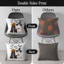 3 x Halloween Pillow Covers 18x18 Set of 2 Throw Pillow Cases Soft Cushion Case Pillowcase for Chair Sofa Bedroom Living Room Home Decor, Hello