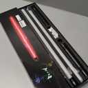 2 Pack Rechargeable Lightsabers with Connector, Metal Hilt Light Sabers, Durable PC Blade, USB Charging, Combine into Double Staff, 12 Colors LED, Sound Effects, Dueling Toys for Kids Adults, Gifts