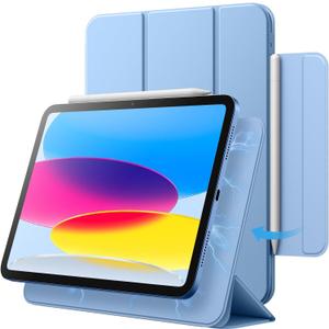 JETech Magnetic Case for iPad (A16) 11th/10th Generation (2025/2022), Magnetic Attachment, Slim Tablet Cover with Auto Wake/Sleep (Blue)