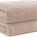 Microfiber Bath Towels Pack of 2 (60'' x 20'') - Soft Feel, Highly Absorbent, Quick Drying for Body, Sport, Yoga, SPA, Fitness - Brown