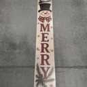 Winter Snowman Be Merry Welcome Porch Sign For Front Door Christmas Snowflake Wooden Vertical Welcome Sign Yard Standing For Patio Front Door Porch Wall Yard Home Decor Indoor Outdoor 8" x 46.5"