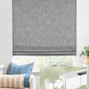 No Tools No Drill Cordless Roman Shades for Indoor Windows 100% Blackout, for Window Size 35" W  48" H Charcoal