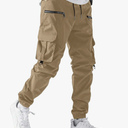 PLEPAN Men's Casual Cargo Pants Elastic Waist Drawstring Joggers Pants Tapered Sweatpants for Men Multi Pockets, No Size