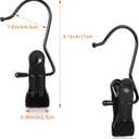 Hotop 36 Pieces Boot Hanger Clips for Closet, Laundry Hanging Hooks Heavy Duty Clips Boot Holder Portable Single Hooks Space Saving for Pants Jeans Clothes Hats Tall Towels (Black)