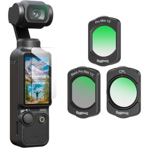 2 x SMALLRIG 1/2 Black & White Diffusion, CPL Filter for DJI Osmo Pocket 4/3
