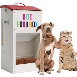 Galvanized Automatic Dog Feeder25LBS Gravity Dog Feeder with Handle, Galvanized Steel Pets Food Dispenser for Indoor Outdoor Use, Suitable for Small, Medium, and Large Breeds