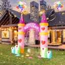 10FT Inflatable Birthday Arch Birthday Decoration with Built-in LED Lights for Indoor and Outdoor Yard Lawn Decoration