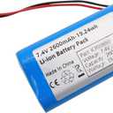 7.4V 2600mah-19.24Wh Rechargeable Li-ion Battery Pack, Replacement Batteries with XH2.54-2P Connector, for DIY Electronics Products, Toys, Lighting, Equipment