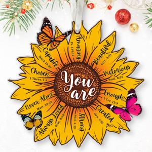 3 x Christian Christmas Ornaments - Religious Christmas Ornaments for Women - Christian Gifts for Women - Religious Bible Verse Jesus Inspirational Faith Ornament for Tree - Acrylic Ornament