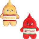 Aurora Interactive Flipovers Mustard & Ketchup Stuffed Animal - Eye-Catching Designs - Endless Play - Yellow 11 Inches