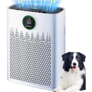 Air Purifiers for Home Large Room, with Smart Mode, Cover Up to 2200 Ft, PM2.5 Air Quality Display, 22dB Sleep Mode, Aromatherapy with 2X-Purification & 360Air Outlet, HAP603, Blueish White