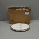 Serving Platters, Ceramic Oval Serving Platters,12 Inch Serving Dishes/Trays for Party Entertaining, Porcelain White Dinner Plates with Gold Trim for Sandwich, Appetizer, Fruit, Desserts, Set of 2