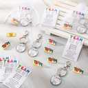 Yinkin Employee Appreciation Gifts Bulk Team Appreciation Pins and Keychain with Thank You Card for Staff Coworker