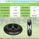 RRQ (2 Pack) 4.80/4.00-8 Tire and Wheel, 16" Pneumatic Wheelbarrow Tires with 3" Centered Hub and 3/4" Bearings (Comes with 5/8" ID Iron Tube Adapter), for Wheelbarrow, Garden Cart, Trailer and More