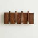 Wooden Coat Hooks Wall Mounted, Coat Rack Hanger Wall Mount with 4 Hooks, Heavy Duty Coat Hooks for Hanging Coats/Keys/Hats/Robe&Towels/Plants/Bags, Home Decor Gift, Walnut