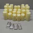 Set of 24 Waterproof Outdoor Flameless Candles, LED Candles with 4 Remote and Timer,(H 4" 5" 6" x D 2.2"),for Christmas,Halloween,Wedding,Festival