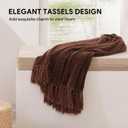 RECYCO Throw Blanket Soft Cozy Chenille Throw Blanket with Fringe Tassel for Couch Sofa Chair Bed Living Room Gift (Brown, 60'' x 80'')