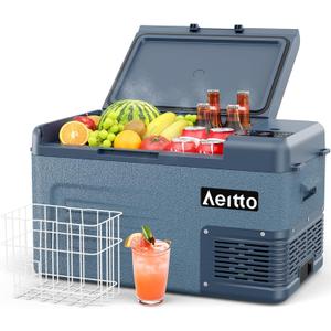 Aeitto 12 Volt Car Refrigerator 25Quart Car Fridge Freezer Electric Cooler Portable Cooler 12V Fridge RV Refrigerator -4-68 Temp Control 12/24V DC & 100-240V AC for Travel, Camping, RV, Road (Blue)