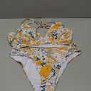 Tainehs Women's Push Up V Neck Bikini Sets Criss Cross Back Two Piece Bathing Suit Size L