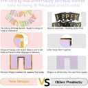 Happy Birthday Banner - 9ft Pre-Strung Happy Birthday Sign for Women, Men, Girls, Boys - No DIY Birthday Decorations & Party Supplies(Macaron)