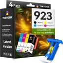TOKYOINK 923 Ink Cartridges Combo Pack Replacement for HP 923 Ink Cartridges Work for OfficeJet Pro 8120 8122 8122e 8123 8124 8125 8130 8132 8134 8135e 8138e 8139e Printer Without Chip (4 Pack)