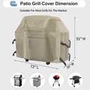 OutdoorLines Waterproof Heavy Duty BBQ Grill Cover - Universal Barbecue Grill Covers UV Resistant Barbeque Gas Grill Cover for Outdoor Outside Grill, 72L x 26W x 51H Inch, Camel