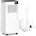 ZAFRO 8,000 BTU Portable Air Conditioners, 4 Modes Portable AC Unit with Fast Cooling/Energy Efficient/Remote/24Hrs Timer for Bedroom/Dorms/Indoor Rooms, White