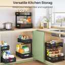 Under Sink Organizer, 2 Tier Pull out Cabinet Organizer Baskets with Mesh Sliding Drawers, Slide out Storage Shelf for Home, Kitchen, Bathroom, Pantry, Office Cabinet, Countertop(1 Pack)
