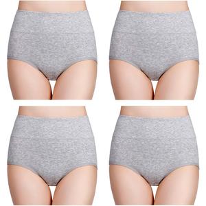 wirarpa Women's Cotton Underwear High Waisted Ladies Panties Full Coverage Briefs 4 Pack S