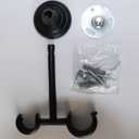 2 Pack Diameter 0.75 in/1 in (19mm/25mm) Double Curtain Rod Bracket - Modern Ceiling Mount Double