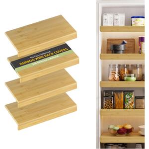 Wire Shelf Covers,24" W x 12" D,4pcs,Natural