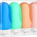 Pack Of 2 Morfone Travel Bottles Set for Toiletries, Tsa Approved Travel Size Containers BPA Free Leak Proof Refillable Liquid Silicone Squeezable Travel Accessories for Shampoo Conditioner Lotion (4Pack 3oz) (Yellow)