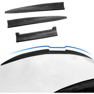Universal Carbon Fiber Pattern Spoiler for Sedan, Coupe, Hatchback | 3-Section Adjustable & Cuttable | No-Drill Installation with 3M Tape | 40-55 Inches