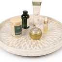CLAYNIX Mother of Pearl Turntable Organizer - Table & Countertop, Cabinet & Pantry Lazy Susan (15.7 in)