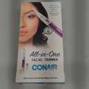 Conair All-in-1 Facial Hair Trimmer for Women, Perfect for Face, Ear/Nose and Eyebrows, Battery-Powered (White)