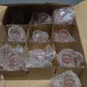 12Pcs Pink Candlestick Holders Set- 4" H Taper Candle Holders Bulk, Glass Candle Holders for Wedding, Party, Romantic Dinner Table Centerpieces, Festival Gifts & Windowsill Decor (Pink Dimond Pattern)