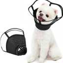 Kuoser Small Dog Cone Collar After Surgery, Soft Cone for Dogs to Stop Licking, Breathable Pet Recovery Collar Comfortable Elizabethan Collars, Adjustable Protective Dog Cones for Small Dogs, Black S (S (Neck: 9.4"- 11.8"))