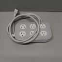 Cordinate Adapt 6 Widely Spaced Multiple Outlets Surge Protector Power Strip 8 ft Braided Extension Cord Flat Plug Electrical Extender for School Dorm Room Home Office 500 Joules, Gray, 80654