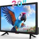 TV 20 inch, Small Kitchen Flat Screen TV with Headphones Port, HDMI,USB and VGA Ports,DV-12V Cable & AC Adapter for use in Your Bedroom & Caravan (Full View Television)
