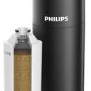 PHILIPS Shower Filter AWP1775BK/37, Water Softener for Hard Water, Shower Filtration with Double Mesh, Reducing Chlorine/Impurities/Rust Sediments for Handheld Showerhead, NSF Certified, Black