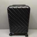 20" Modern Design caryy-on luggage with wheels ABS Luggage 4 Carry On Suitcase Trolley Case Lightweight (Black, 20inch)