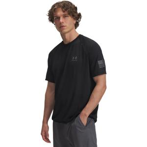 Under Armour Men's Freedom Tech Short Sleeve T Shirt (Medium, (001) Black / / Pitch Gray)